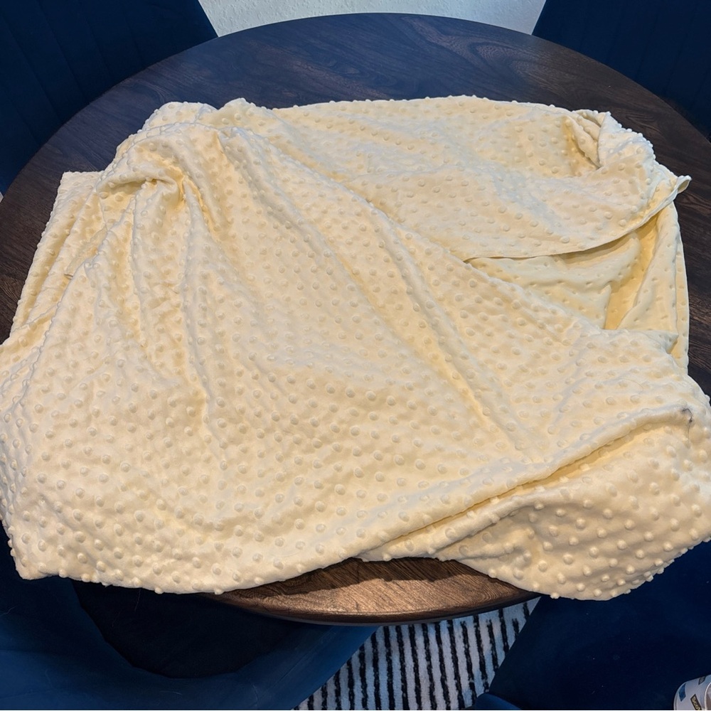 Pale Yellow/Cream Textured Minky Fabric
